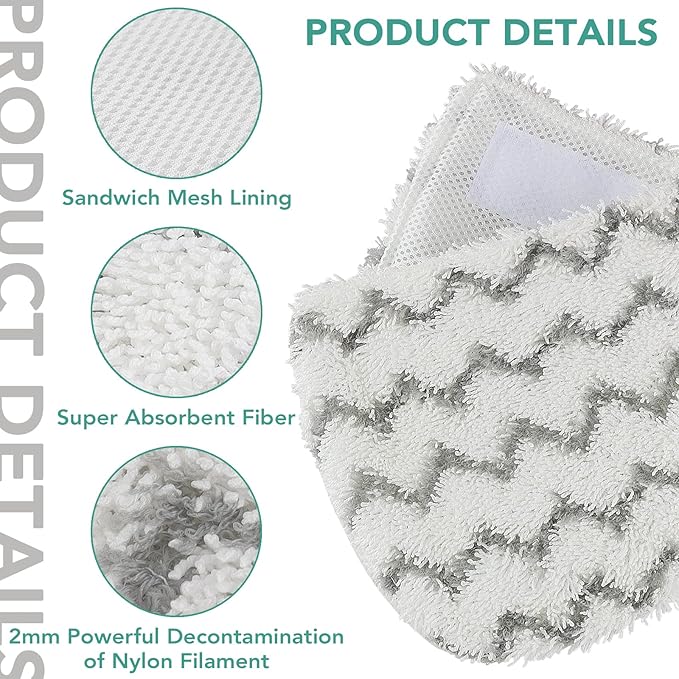 Sgizoku S1000 S2001 Steam Mop Replacement Pads - Image 2