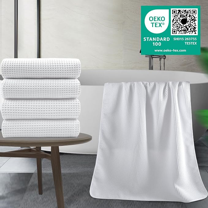 POLYTE Microfiber Oversize Quick Dry Lint Free Bath Towel, 60 x 30 in, 4 Pack - Image 5