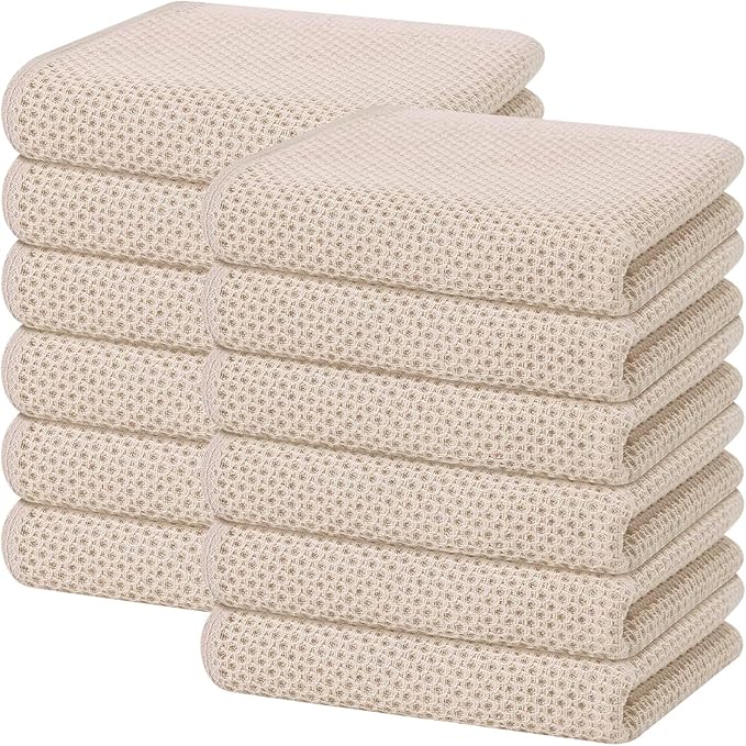 Homaxy 100% Cotton Waffle Weave Kitchen Dish Towels, Ultra Soft Absorbent Quick by Homaxy