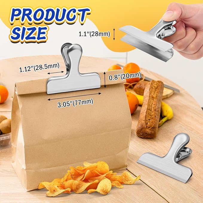 VNDUEEY 24 Pack Stainless Steel Chip Clips, Bag Clips - Image 2
