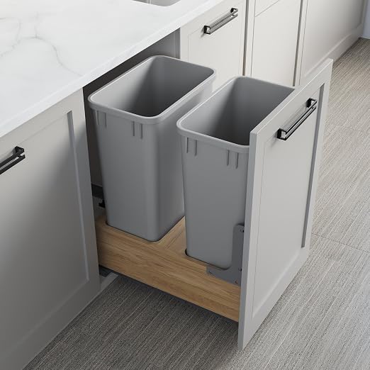Dowell B18/B21 Wood Base Wastebasket Pullout by DowellKitchenBath