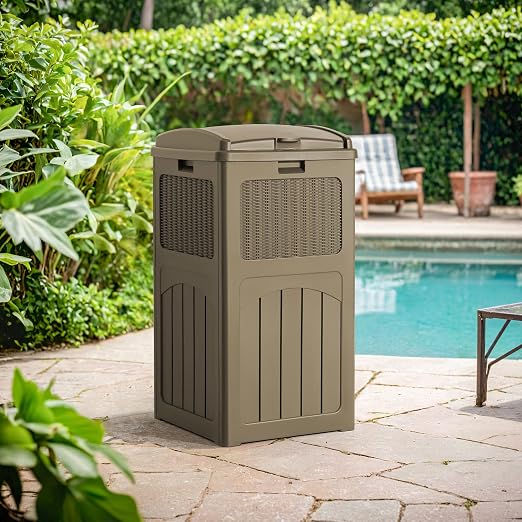 Flamaker 30 Gallon Trash Can, Resin Outdoor Garbage Can - Image 7