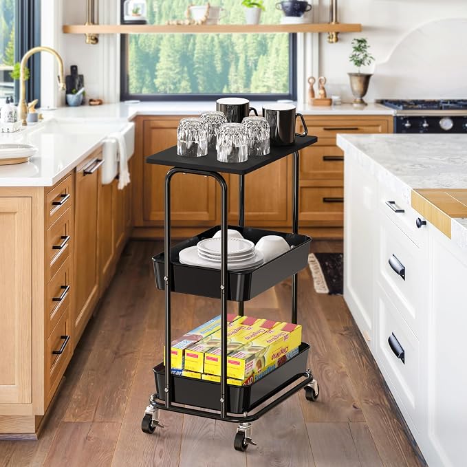 Simple Houseware 2-Tier Rolling Utility Cart - Image 7