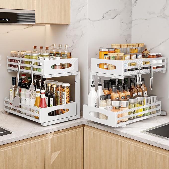 Under Sink Organizer, 2 Tier Under Sink Organizers and Storage, Adjustable - Image 2