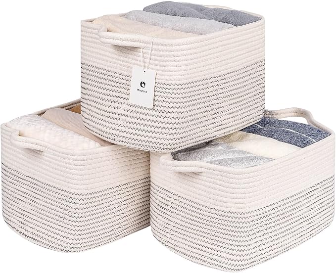Medium and Large Woven Basket//With Handle, Used by Laughbird