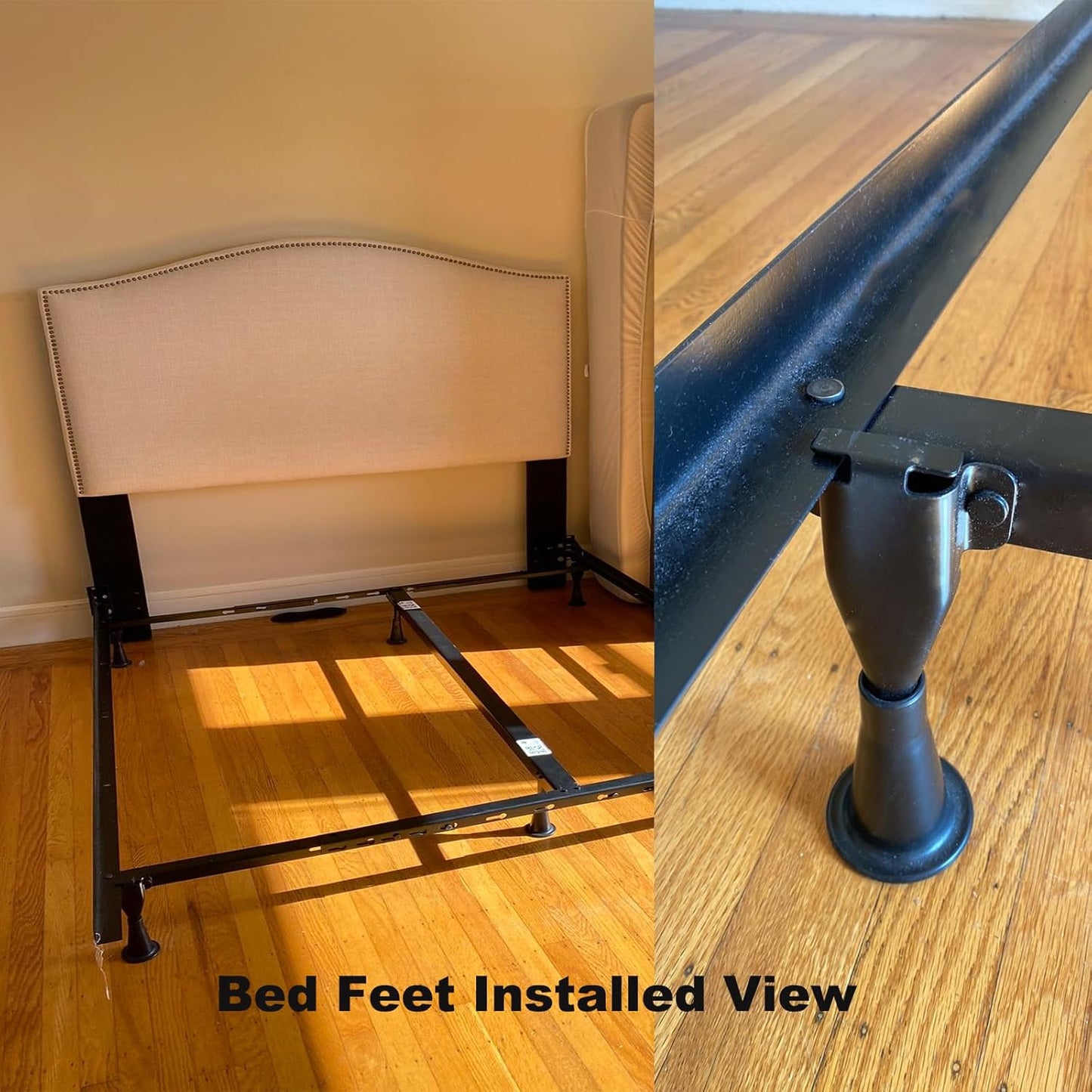 Home's Place Plastic Bed Frame Feet to Replace Wheels - Keep Your Bed Stationary and Protect Floor. Set of 4 Replacements