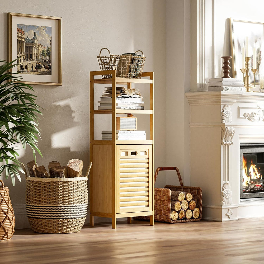 HITNET Tilt Out Laundry Hamper, Bamboo Laundry Basket with Foldable Bag and 3...