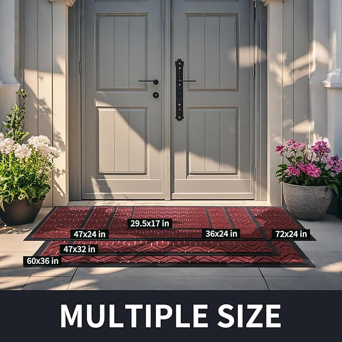 Yimobra Large Door Mat Outside Entrance 36x24, Waterproof Heavy Duty Outdoor - Image 2