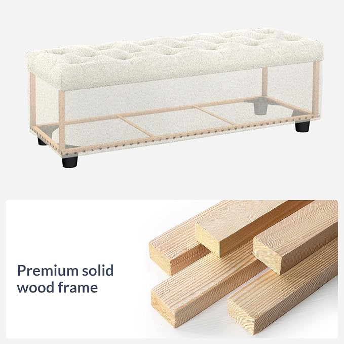 BELLEZE 47" Storage Ottoman, Storage Bench - Image 3