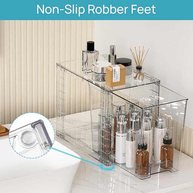 Vtopmart 2 Pack Clear Stackable Storage Drawers, 9.7" High Plastic Organizers - Image 8