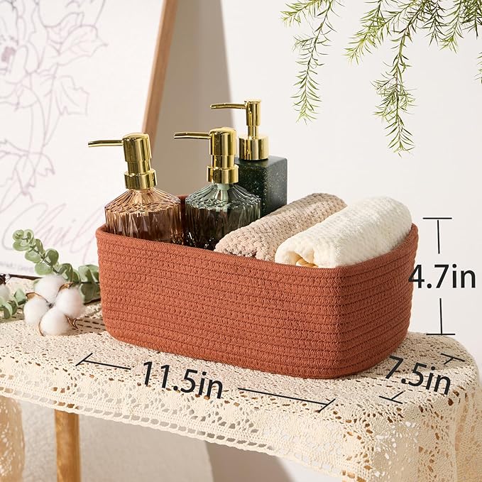 Small Storage Baskets for Organizing | Closet Organizer Bins | Shelf Toy Basket - Image 3