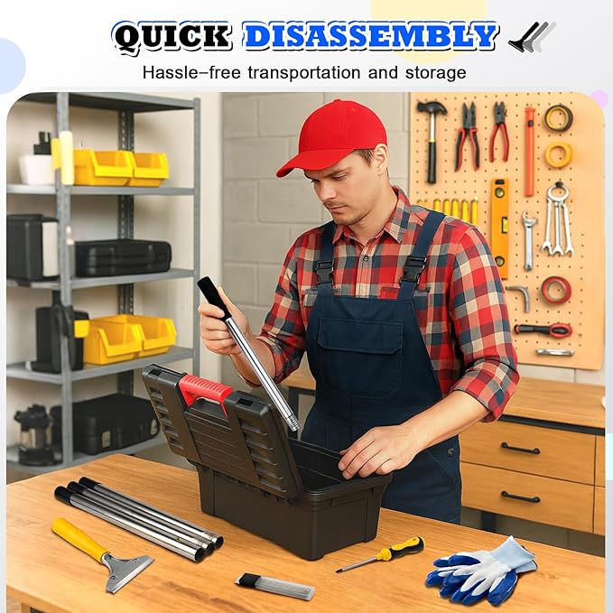 DIYSELF Scraper Tool 5.4ft Adjustable Floor Scraper Long Handle Heavy Duty - Image 6
