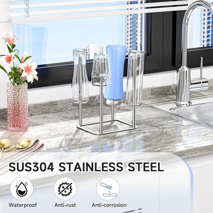Water Bottle Drying Rack Reusable Bottle Rack Dryer Kitchen Stand Holder - Image 2