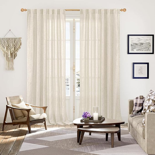 YoungsTex Extre Long Linen Curtains 102 Inch Length - Image 2