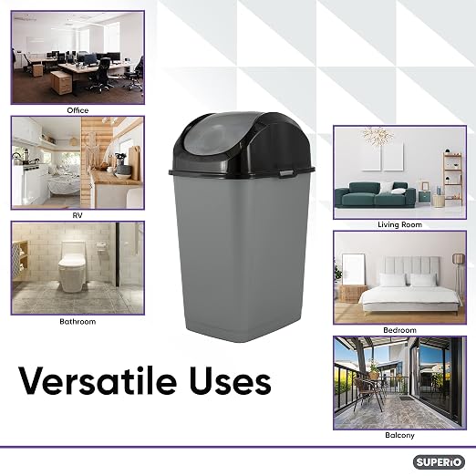 Superio Small 2.5 Gallon Plastic Trash Can - Image 5