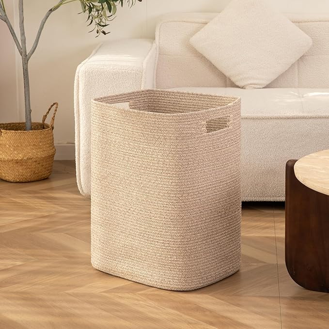 OIAHOMY Laundry Hamper, Rectangle Cotton Laundry Basket - Image 2