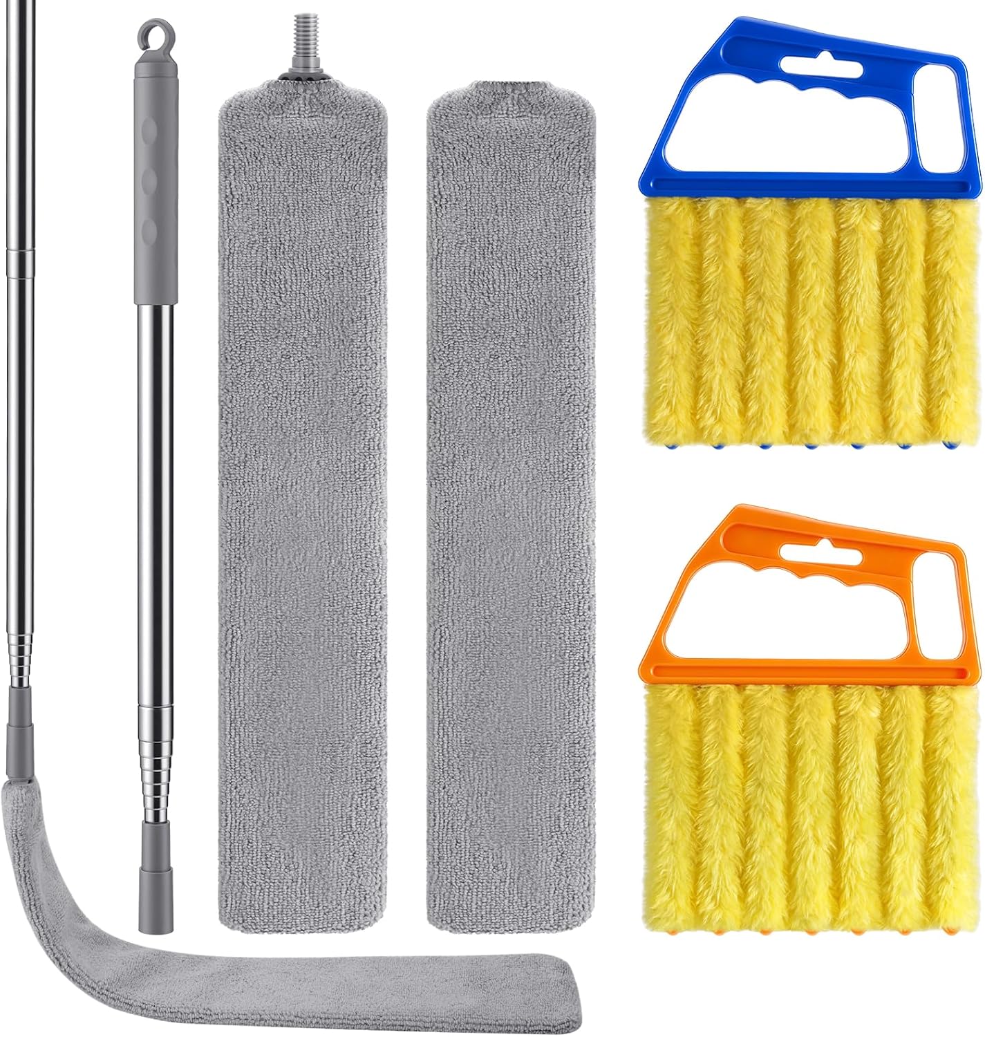 Retractable Gap Dust Cleaner Under Appliance Cleaning Tool,Window Blind Cleaner Duster Tool,4pcs Cleaning Tools Set for Under Appliances Furniture Fridge,Venetian Blinds, Air Conditioner Vents