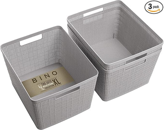 BINO | Woven Plastic Basket | Large, Space by BINO