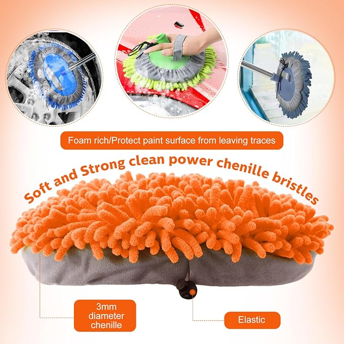 Layhit 5 Pcs Car Wash Mitt Set, Brush Not Included, Microfiber Mitt Cleaning - Image 3