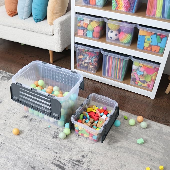 Superio Storage Bins with Lids, Stackable Totes, BPA Free, Odor Free, Organizer - Image 9