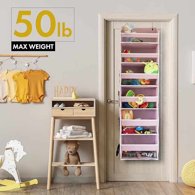 HOMELUX THEORY 2PC Heavy Duty Over the Door Organizer 55x14x6.7, 6 Large Front - Image 8