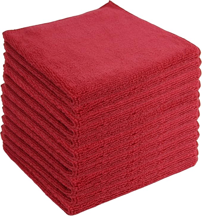 Microfiber Cleaning Cloths, 12 Pack, All-Purpose, Highly Absorbent, Washable by JDHomease