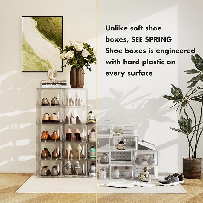 Shoe Storage Boxes Fit Size 13, Shoe Rack & Holder Sneaker Container, Thicken & - Image 3