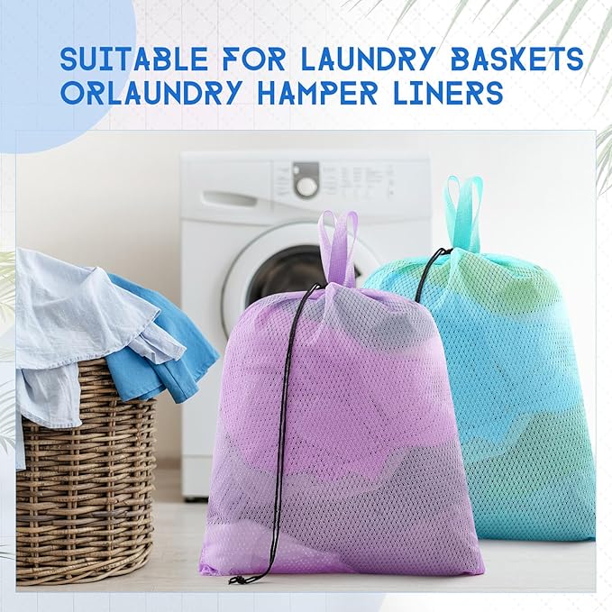 6 Pack 20 x 17 Inches Colorful Mesh Laundry Bag - Image 5