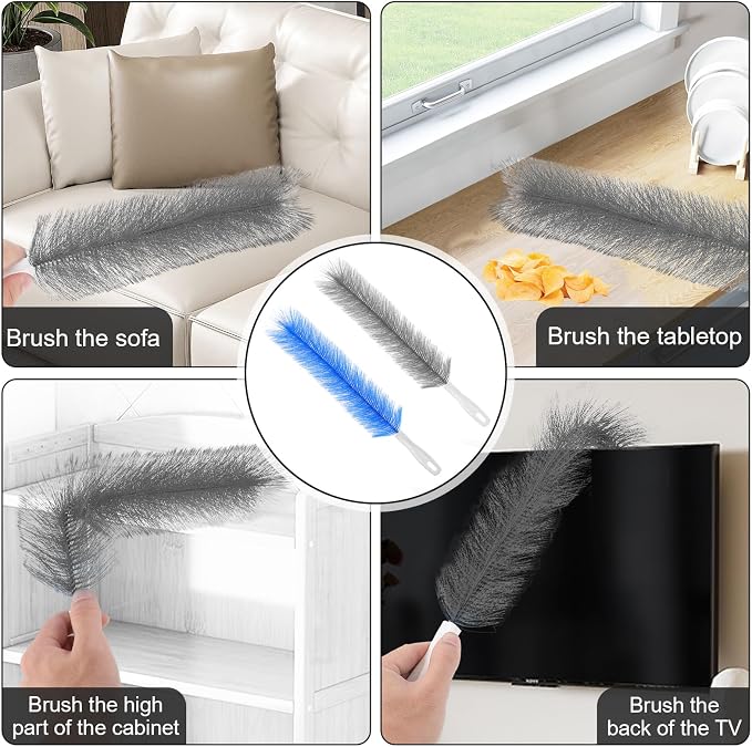 2 Pcs Fan Cleaner Brushes, Bendable Fan Cleaning Brush Cobweb Duster Set - Image 7