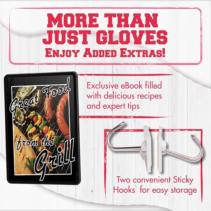 KITCHEN PERFECTION XL Silicone Smoker Oven Gloves - Image 3