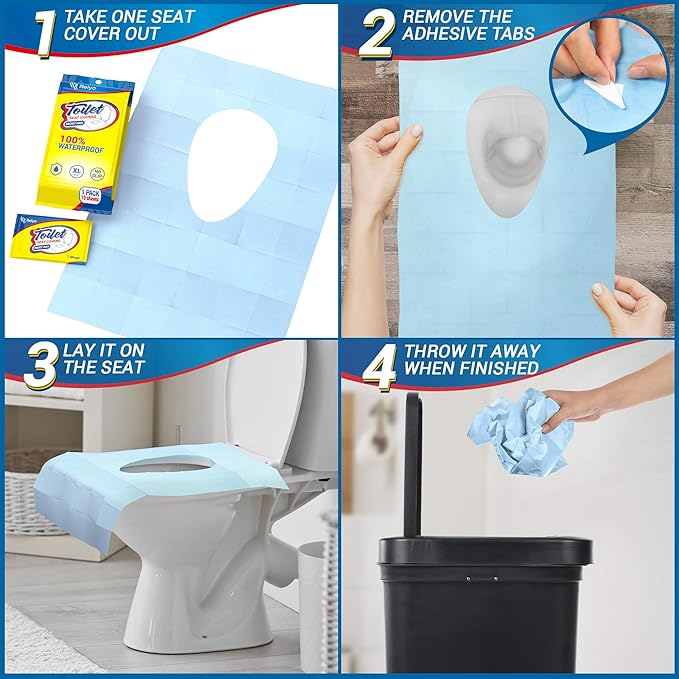 20 Pack XL Disposable Toilet Seat Covers – Waterproof Toilet Cover Sheets - Image 5