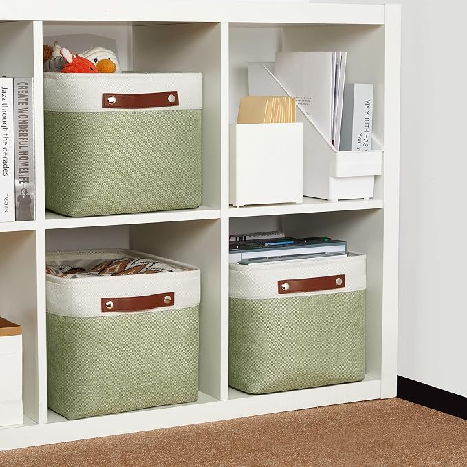 DULLEMELO Fabric Storage Bins for Laundry, Foldable Storage Baskets for Shelves - Image 7