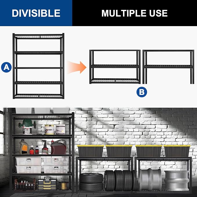 BILT HARD Garage Shelving 3000 LBS 36" W x 18" D x 72" H, Heavy Duty 5-Tier - Image 4