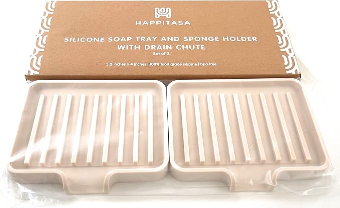 Happitasa Silicone Soap Dish Tray and Sponge Holder - Image 7