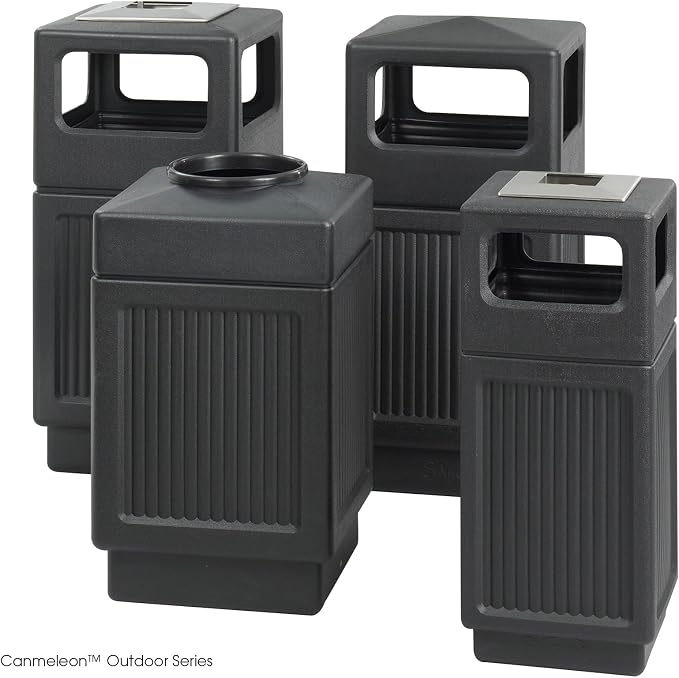 Safco Canmeleon Trash Can, 38 Gallons, Indoor and Outdoor Use, Open Top - Image 2