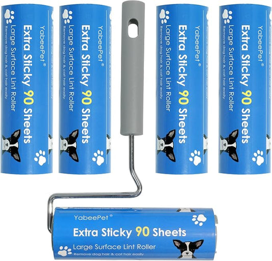 Extra Sticky Large Surface Lint Roller, 6.3'' Giant Lint Roller by Yabeepet