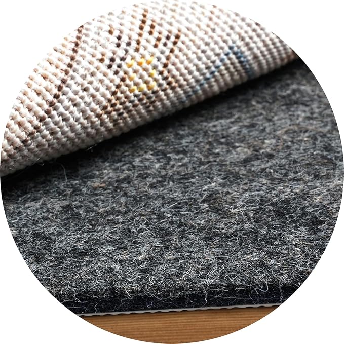 BAGAIL Felt and Natural Rubber Backing Rug Pads 1/4” Thick, Round 4 Ft Non Slip by BAGAILBASICS