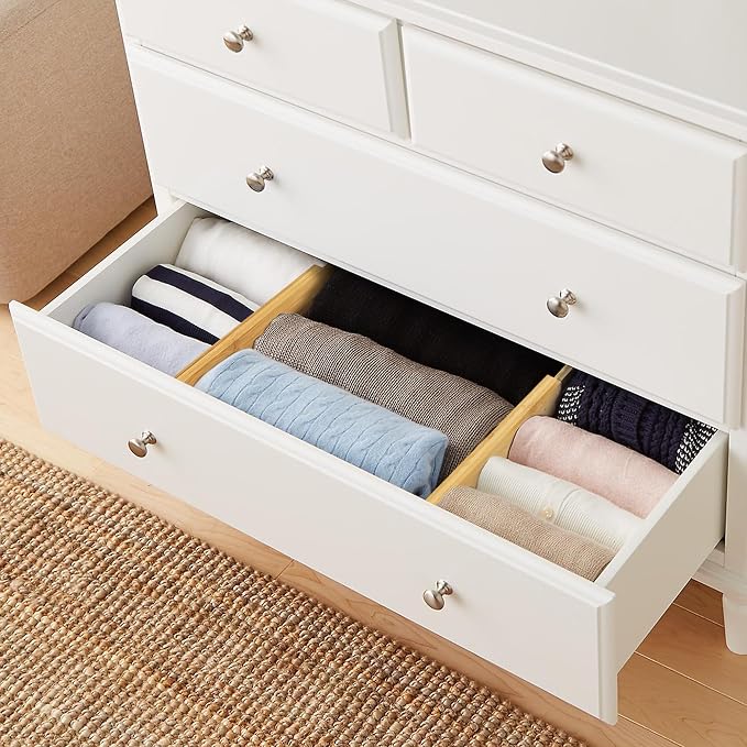 VaeFae 6-Pack Bamboo Drawer Dividers – Adjustable 14"-19.1", Spring-Loaded - Image 5