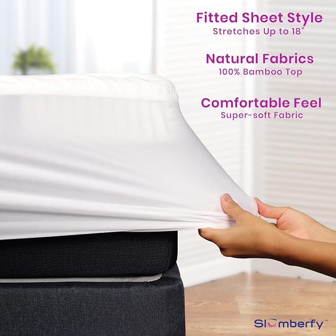 Waterproof Mattress Protector by Slumberfy | Hypoallergenic Bamboo Mattress - Image 5