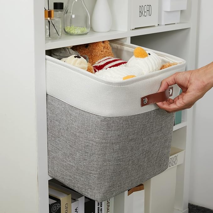 DULLEMELO 13 inch Fabric Storage Cubes 4 Pack Foldable Baskets/Bins - Image 6
