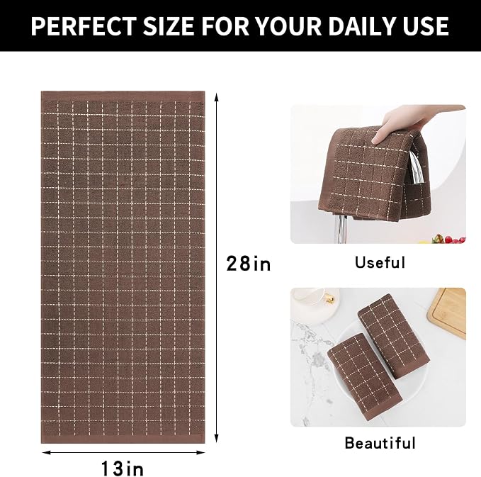 Homaxy 100% Cotton Terry Kitchen Dish Cloths, Ultra Soft and Absorbent Dish - Image 5