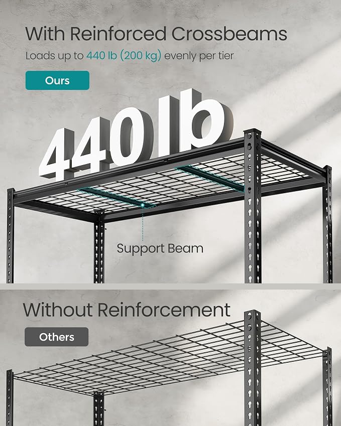 SONGMICS 5-Tier Storage Shelves, Heavy-Duty Garage Shelving, Adjustable - Image 4