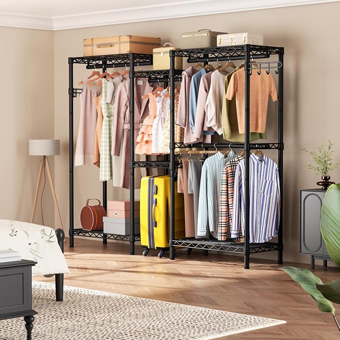 Heavy Duty Garment Rack Large Clothes Rack, Freestanding Closet Portable - Image 2