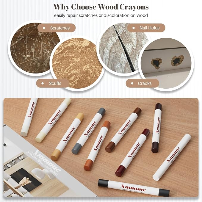 Wood Filler Sticks, 20 Colors Furniture Repair Kit, Wax Crayons - Image 3
