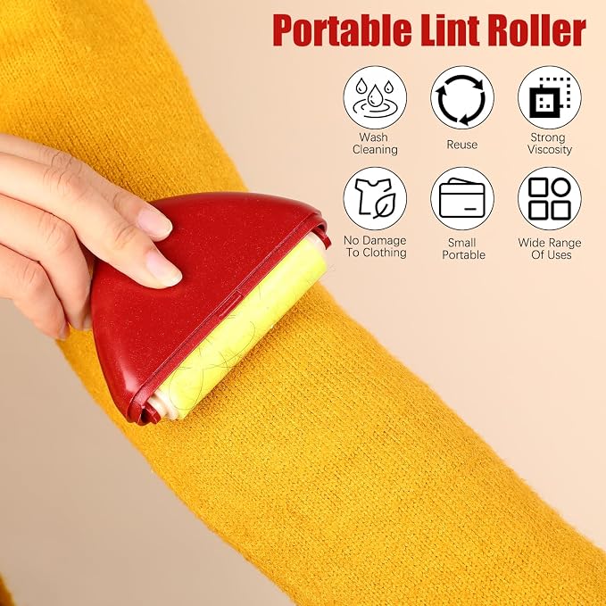 Good Life Lint Roller, Reusable Mini Lint Roller Pet Hair Remover, Portable - Image 2