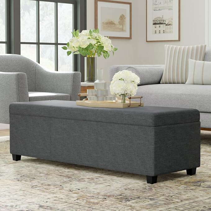 SIMPLIHOME Avalon 54 inch Wide Contemporary Rectangle Extra Large Storage - Image 2