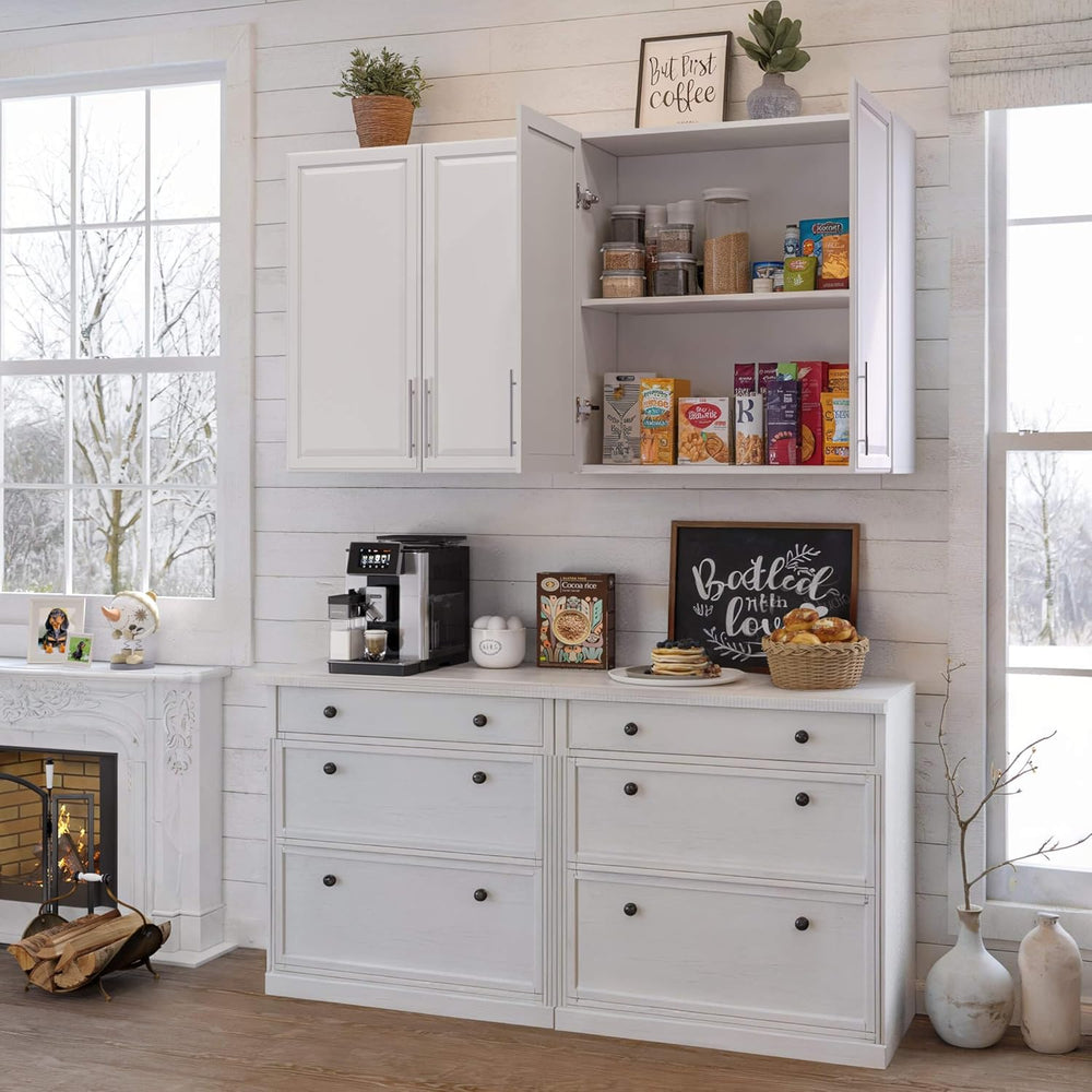 NEWOWNDS Laundry Room Cabinet 30’’x12’’x32’’, Kitchen Cabinet Wall Cabinets w...
