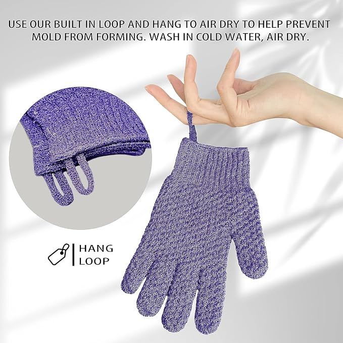 Evridwear Exfoliating Gloves for Shower, 100% Nylon Thick Soft Medium Heavy - Image 7