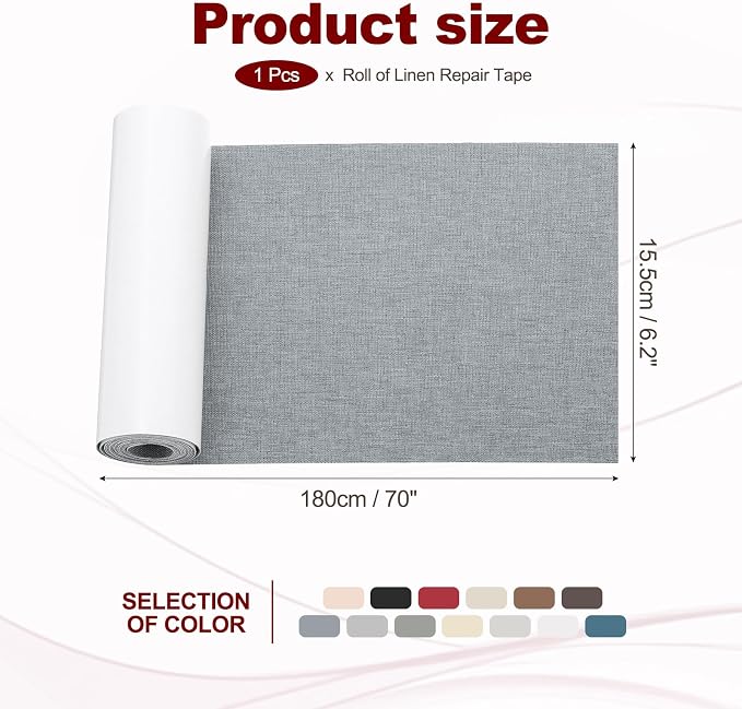 PATIKIL 70x6.2 Inch Linen Repair Tape, Repair Fabric Patch Self Adhesive Couch - Image 2