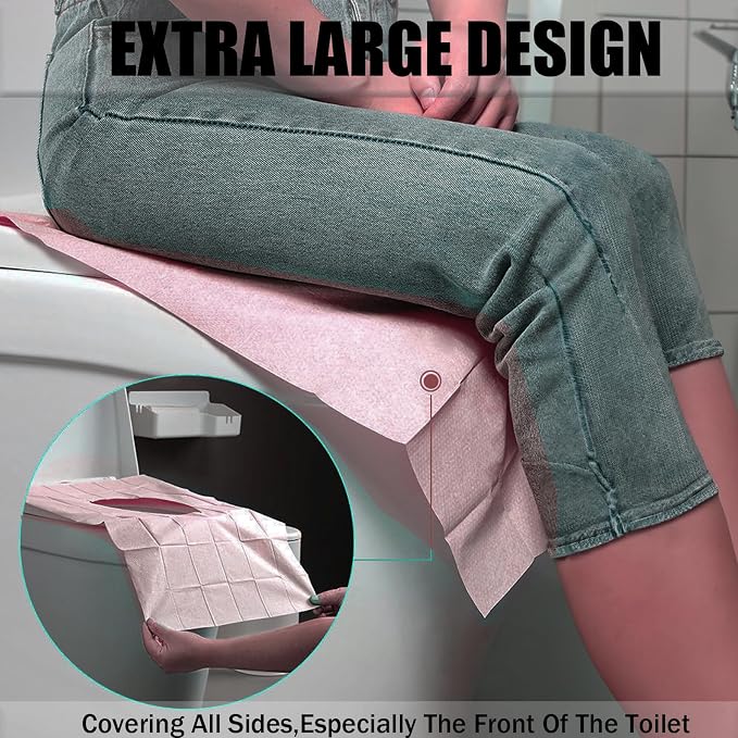 50 Pack Toilet Seat Covers Disposable 16x24 Inch XL Portable Toilet Liners - Image 4
